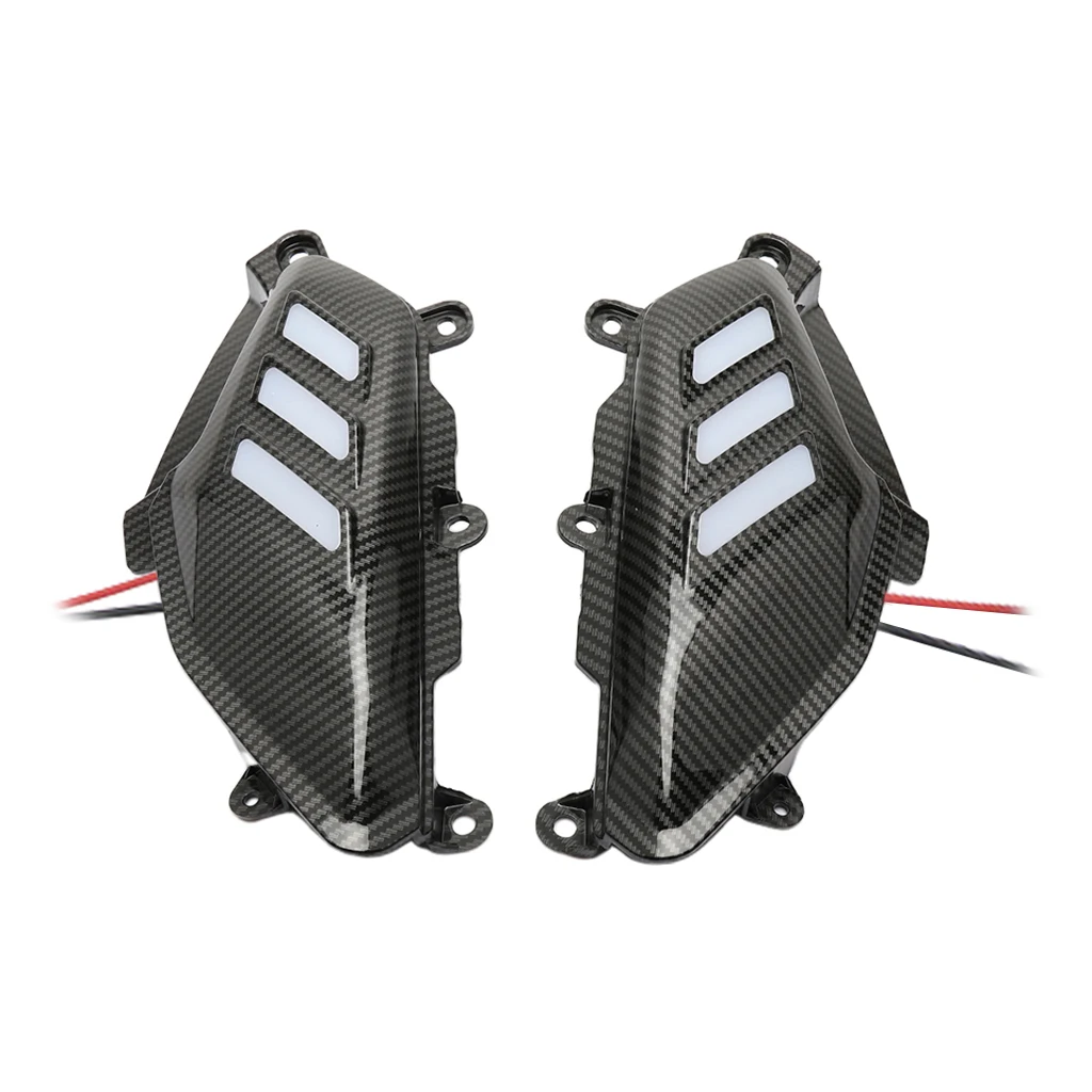 Motorcycle Rear Side Guard Cover Cap with LED Light Trim For Yamaha Nmax 155