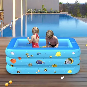 

Summer Three Layers Inflatable Swimming Pool Outdoor Backyard Inflated Bathtub Garden Foldable Kids Baby Bathing Tub