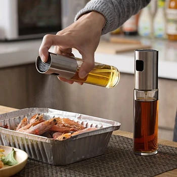 

Kitchen Baking Oil Cook Oil Spray Empty Bottle Vinegar Bottle Oil Dispenser Cooking Tool Salad BBQ Cooking Glass Oil sprayer