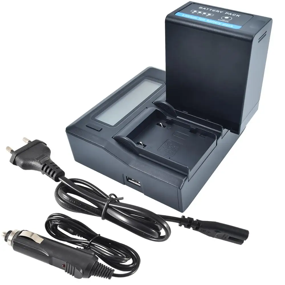 

DSTE EUR BP-A60 Battery with EU Plug LCD Dual Battery Charger for Canon EOS C200,C200B,C220B,XF705 4K UHD,C300 Mark II PL Cinema