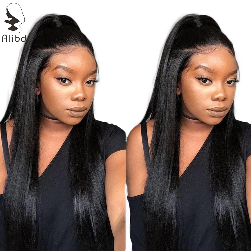 Alibd 370 кружево парики 13X6 прически Silky Straight Синтетические волосы на кружеве из