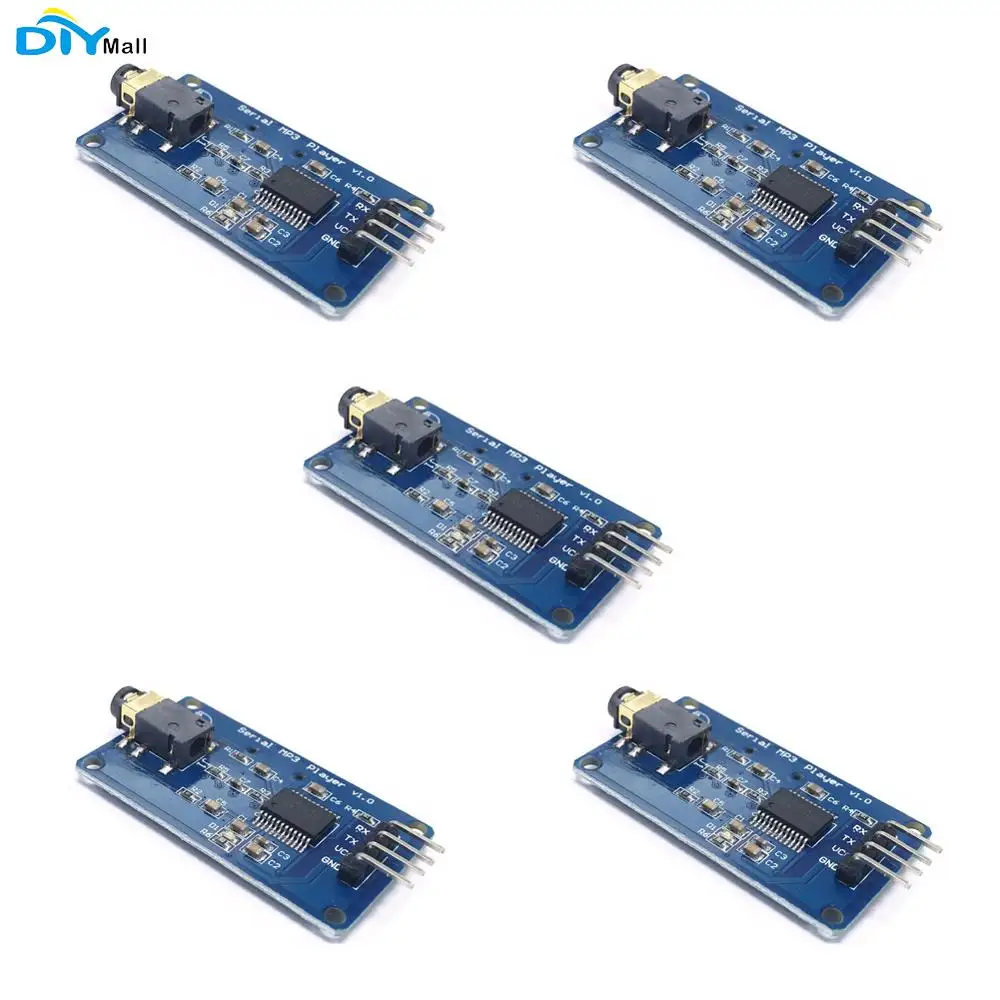 5 шт. YX6300 YX5300 UART управление серийный MP3 музыкальный плеер модуль для Arduino/AVR/ARM/PIC CF SD карты Micro SDHC MP3 WAV