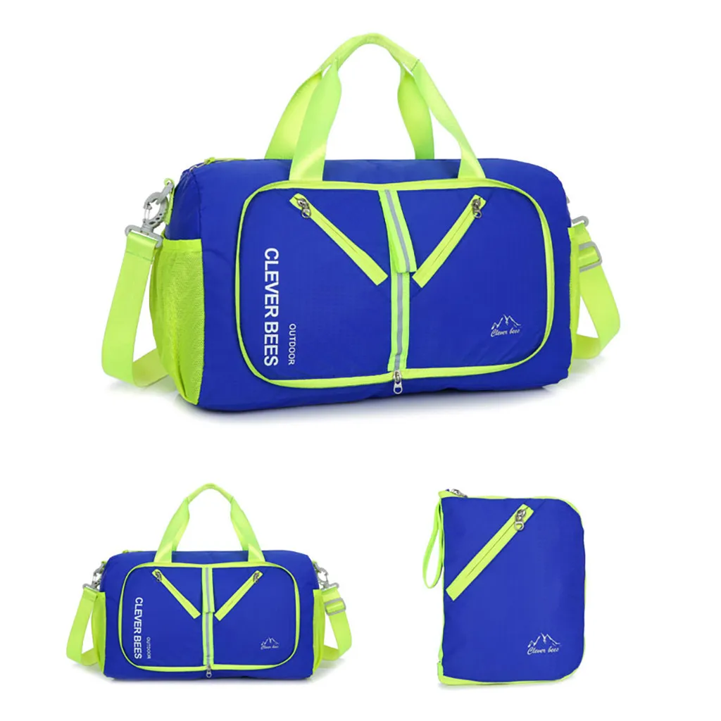 Складная дорожная сумка для хранения, Складная спортивная сумка, модные дорожные принадлежности, Большая вместительная водонепроницаемая сумка-тоут, спортивная сумка - Цвет: Синий