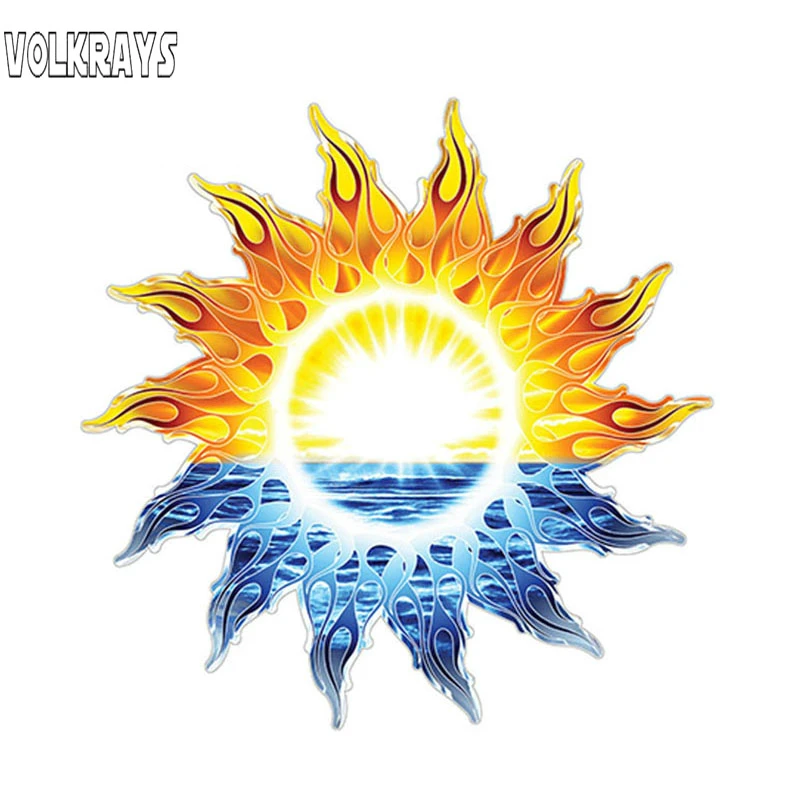 Прицеп Volkrays креативные автомобильные стикеры RV дом на колесах наклейка Tribal Sun