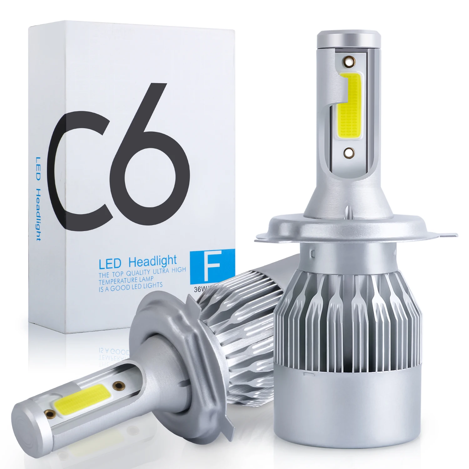 AUXIRACER Bombilla H3 LED 25000LM,H3 Faro Delantero del Coche,Diseño perfecto 1:1 Escala Kit de Conversión Halógena 12V, 6500K Blanco de Potencia