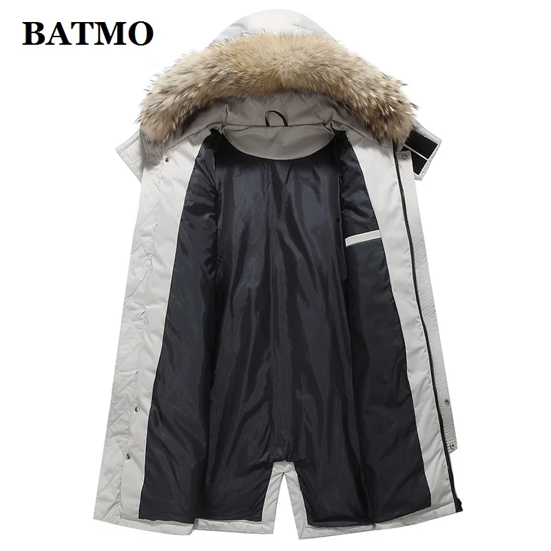 2019 Новое поступление зимние мужские куртки BATMO с воротником из меха енота 90% на