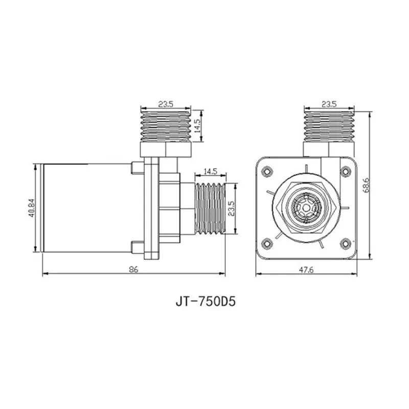 JT-750D микро погружной водяной насос высокого давления AC/DC 12 V/24 V D4/D5 для водонагревателя на солнечной батарее A6HB