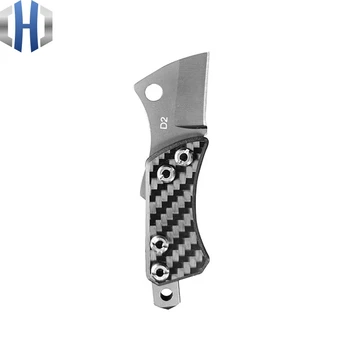 

Carbon Fiber Mini Folding Sharpest Knife Convenient Portable Self-defense Split Express Titanium Color Keychain