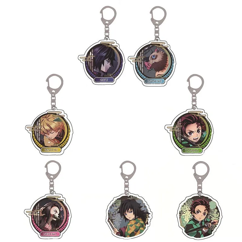 

2019 Anime Demon Slayer Kimetsu No Yaiba Figure Kamado Tanjirou Kamado Nezuko Hashibira Inosuke Keychain Pendant Kids Toys