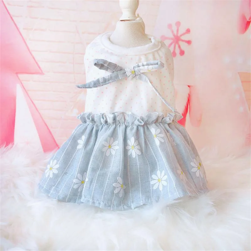 Милое Цветочное платье для собак Vestidos для маленьких собак летняя одежда для чихуахуа мопса Йоркского щенка Одежда для кошек Свадебные платья для собак