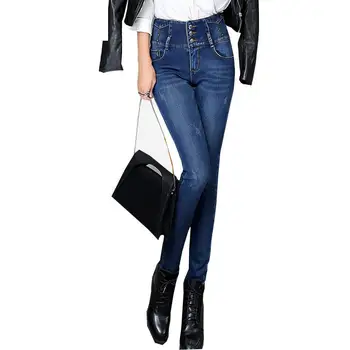 

Denim Blue Jeans Femme Thick Velvet Warm Winter Jeans Pants Women 2020 Skinny Stretch Trousers Plus Size 34 Ladies pants Fleece