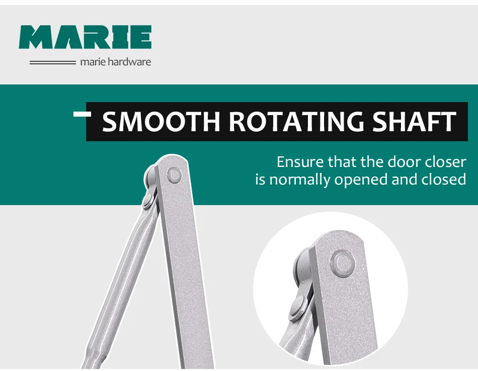 Marie 1102 silver automatic speed adjustable hydraulic buffer simple installation door closer for 25-45kg commercial residential_12