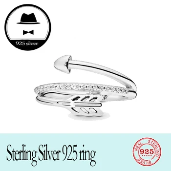 

2020 new FIT original logo authentic 100% 925 sterling silver pan ring for women arrow shape fashion luxury temperament jewelry