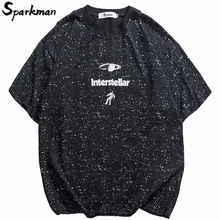 Мужская футболка в стиле хип-хоп с принтом чернил граффити, футболка с межзвездным принтом, уличная футболка Харадзюку, летние топы с коротким рукавом, хлопковые футболки
