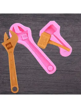 

2Pcs Wrench Hammer Silicone Cupcake Fondant Molds Wrench Hammer Resin Molds Kit A2UA