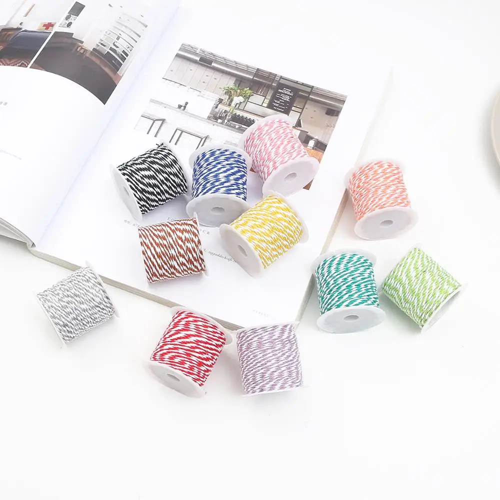 Cotton Baker Twine Rope Cord Wedding Decoration Christmas Gift Packaging Rustic Handmade Crafts 10Meters/roll 1.5mm cotton rope