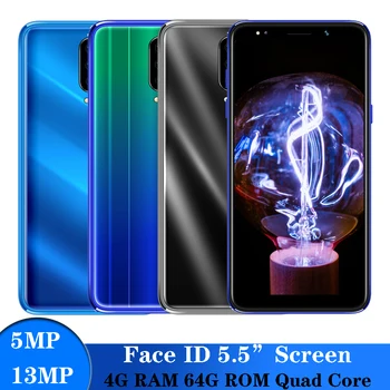 

F2 Pro 5.5" Android mobile phones 4G RAM 64G ROM face id unlocked Quad Core Smartphones 13MP Global Version celulares Cellphones
