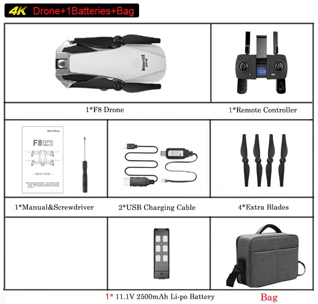 F8 профессиональный Дрон с камерой 4K HD двухосевой антивибрационный самостабилизирующийся шарнир gps WiFi FPV складной RC Квадрокоптер игрушки - Цвет: Set5