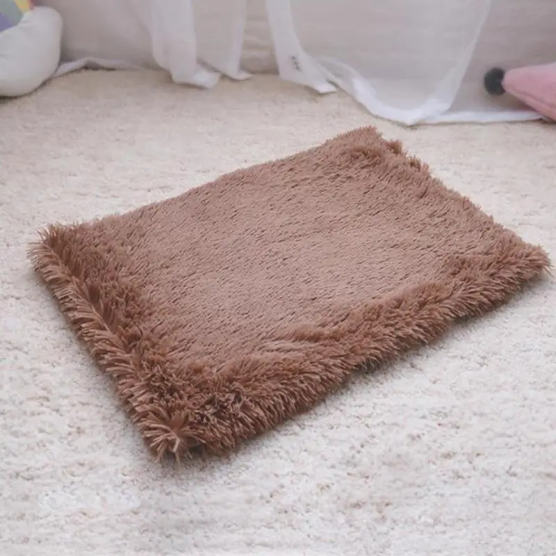 Winter Pet Cat Dog Bed Mat Soft Fleece Pet Rectangle Cushion House Warm Puppy Cat Sleeping Bed Blanket Cats Kennel - Цвет: 4