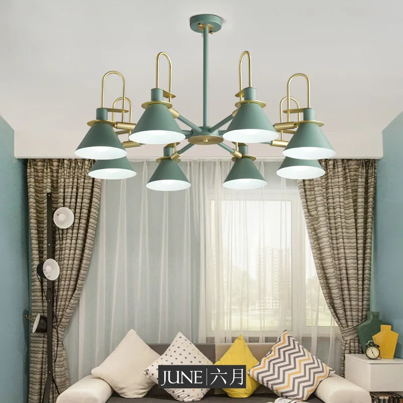 

Nordic simple bar hanging lamp colored Pendant Light restaurant, bedroom, bedside lights, modern art and creative lighting