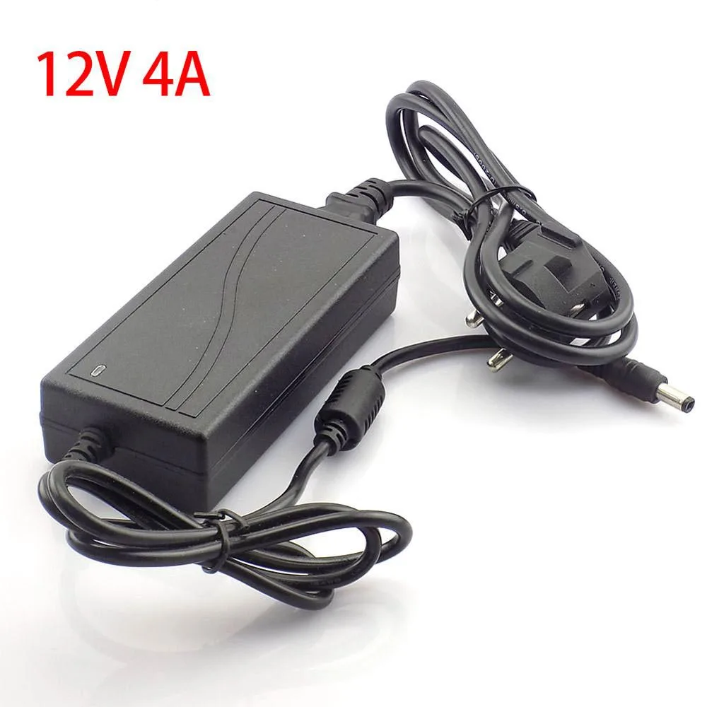 Светодиодный адаптер питания зарядное устройство AC DC 240V 12V 3A 4A 5A 6A 8A US EU Plug 5,5mm x 2,5mm драйвер адаптер для светодиодной ленты Лампа - Цвет: 12V 4A