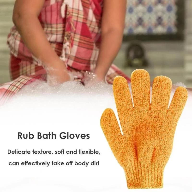 Five Fingers Bath Gloves Household Shower Towel Scrub Body Wash Children Home Supply Elastic Wipe Back Bathing Cleaning Gloves - Image 2