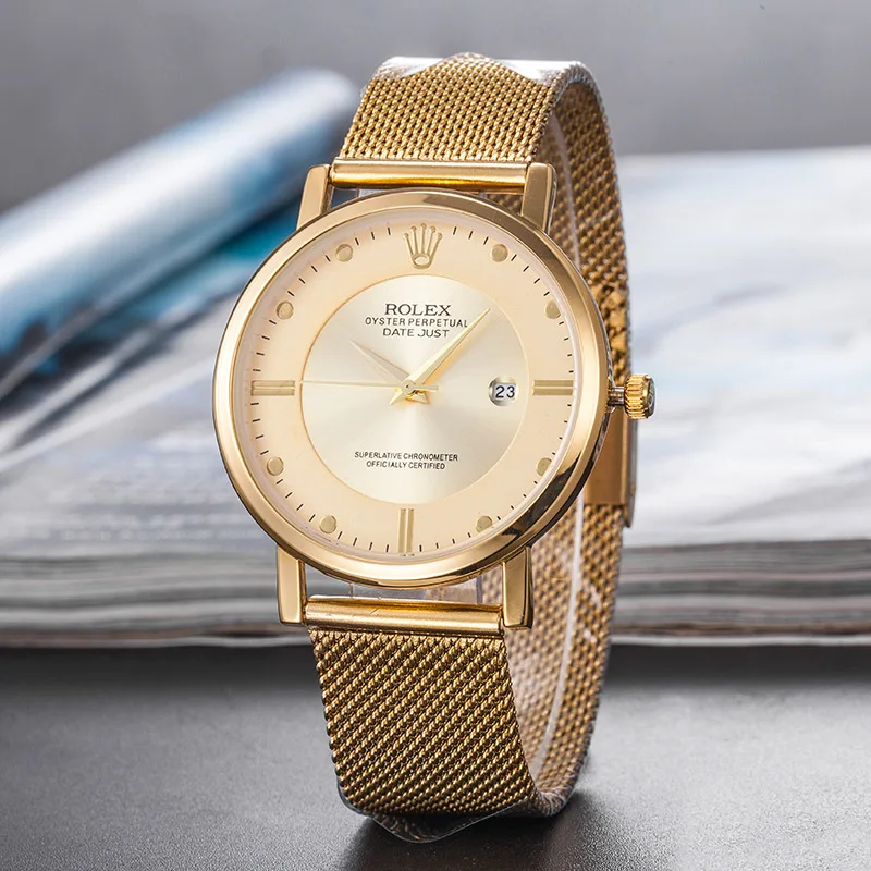 

Rolex- Men's luxury steel watchband wrist Watch New fashion quartz watch Gift Limited edition men's Watch Ord46