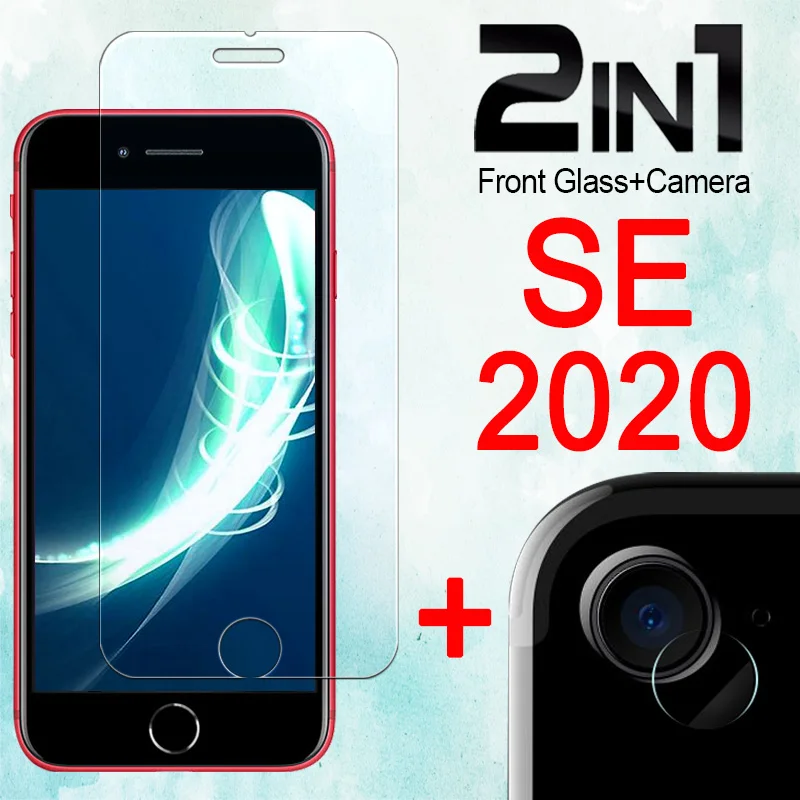 for iphone se 2020 case iphonese se2020 phone cover applese iph s e protective bumper screenprotector glas with camera lens 2in1 | Мобильные