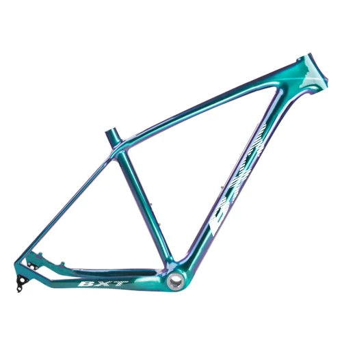 Дешевые T800 карбоновая mtb рама 29er китайский BXT полная карбоновая рама для bicicletas горный велосипед 29 набор углеродных велосипедов mtb - Цвет: chameleon blue