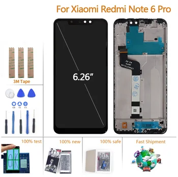 

100% Tested Work For Redmi 6 Pro 5.84" LCD Display Touch Screen Digitizer Assembly For Redmi 6 Pro + Frame Sensor Pantalla
