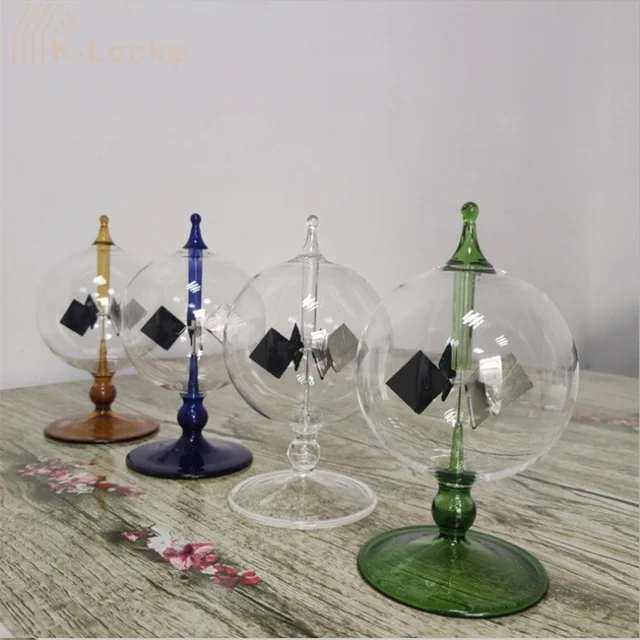 Solar Crookes Radiometer Glass Windmill - Handmade Physics Demonstration Decor