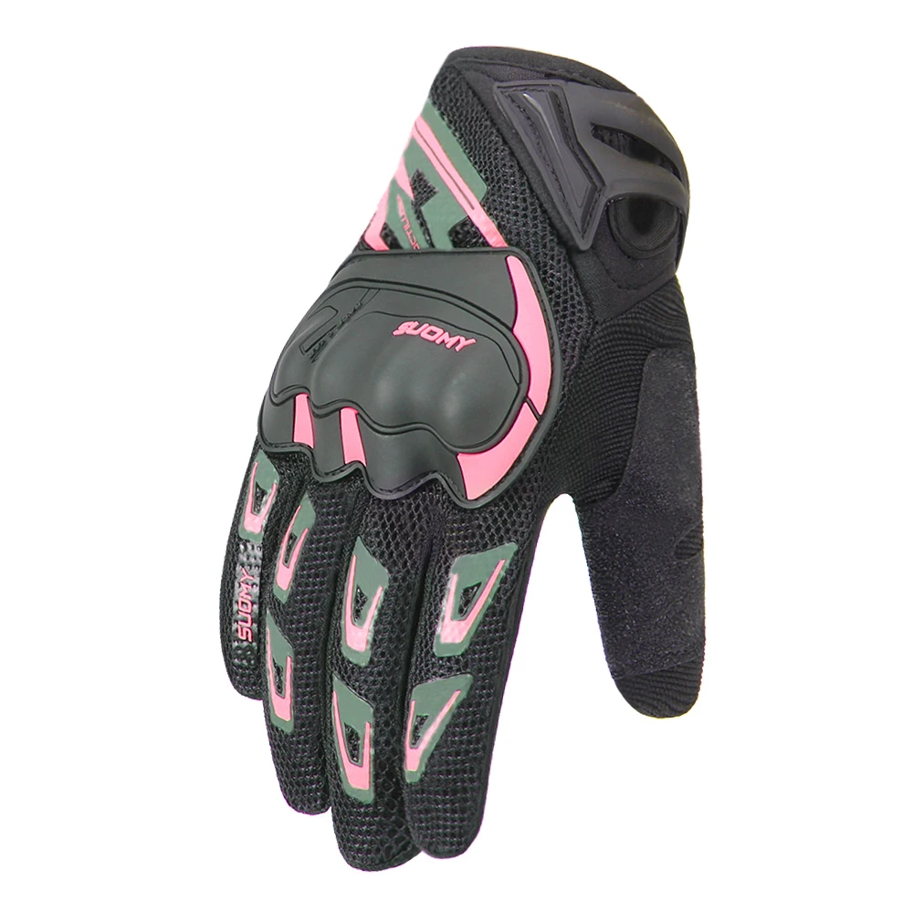 Мотоциклетные Перчатки Guantes, мотоциклетные перчатки для верховой езды, перчатки для заездов, дышащие мотоциклетные перчатки на полный палец,, водонепроницаемые, ветрозащитные, зимние - Цвет: SU-11 Pink