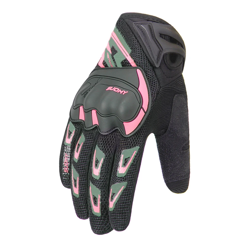 SU-11 Pink Мотоциклетные Перчатки Guantes, мотоциклетные перчатки для верховой езды, перчатки для заездов, дышащие мотоциклетные перчатки на полный палец,, водонепроницаемые, ветрозащитные, зимние - Цвет: SU-11 Pink