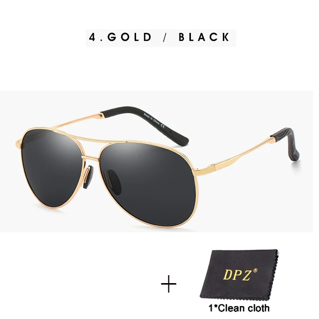 DPZ поляризационные солнцезащитные очки для мужчин с металлическими лучами, узор, авиация, классические ретро брендовые дизайнерские Винтажные Солнцезащитные очки UV400 без чехла - Цвет линз: C4