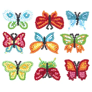 

9pcs Butterfly Pattern 5D Diamond Painting Stickers Diamond Embroidery Cross Stitch Picture Of Rhinestone Cup Book Phone Decor