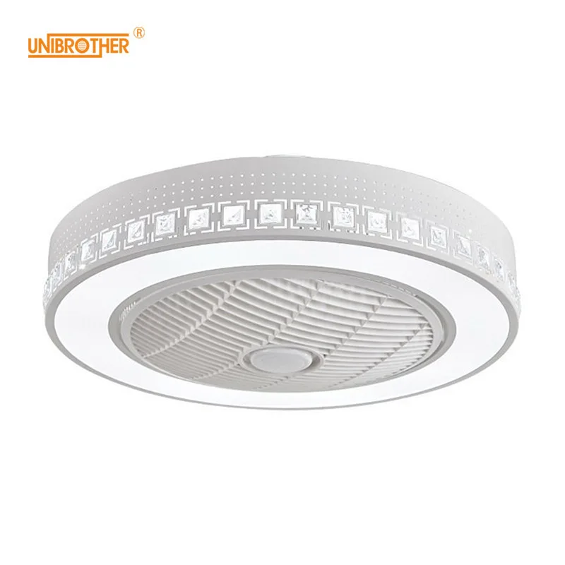 

55cm LED Round Ceiling Fan Light Remote Control Modern Simple Invisible Fans Home Bedroom Decoration Lighting Circular