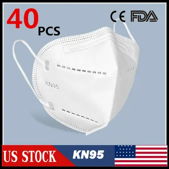 

40Pcs PM2.5 Reusable Washable FaceMask MouthMasks Anti Dust Pollution Cotton Activated Carbon Filter Valve kn95mask