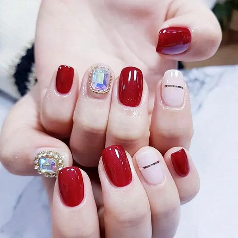 3D AB Diamond Gems Nail Glitter Rhinestone Glass 12 Grids Nail Art Decor Charm