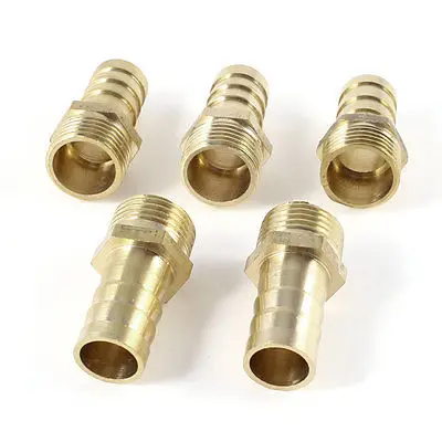 

5 Pcs 1/2"PT Male Thread to 16mm Hose Barb Brass Straight Adapter Fitting