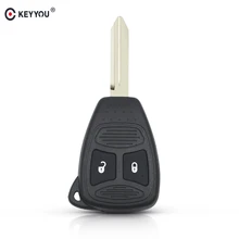 KEYYOU-Funda de 2 botones para llave de coche, funda Fob con hoja de llave de control a distancia para Chrysler 300C PT CRUISER, Jeep Dodge