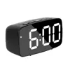 Digital Alarm Clock LED Curved Surface Mirror Electronic Table Clock Large Screen Snooze Desktop Clock For Home Decoration 5