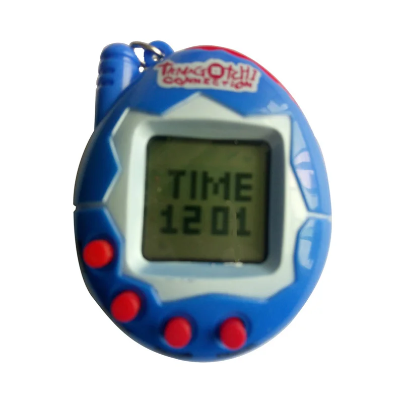 Electronic Digital Pet Game Machine, Handheld Virtual Pet Game with Keychain for Boys, Girls (Color Of The Button Is Random) 