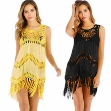 Crochet Beach Cover Up for Women Fringe Knitted Dresses Tunics Black Beachwear High Neck Fishet Black Cover-ups Sexy Coverups Crochet Beach Cover Up for Women Fringe Knitted Dresses Tunics Black Beachwear High Neck Fishet Black Cover-ups Sexy Coverups