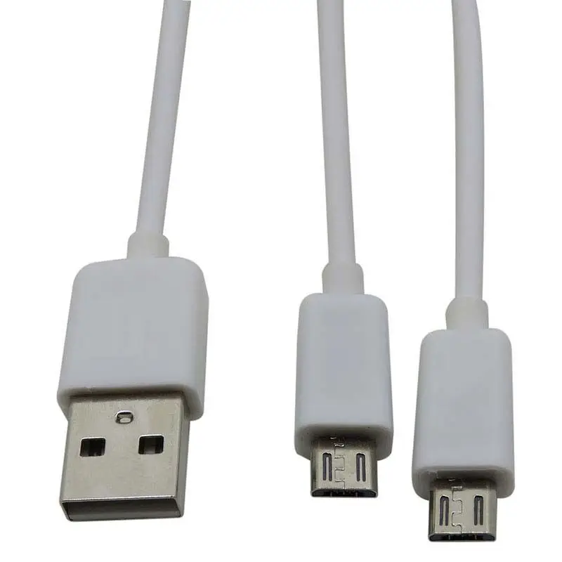 새로운 간편한 운반 20cm USB 남성 2개의 마이크로 Y 분배기 충전 케이블 2개의 전화 셀 듀얼 마이크로 USB