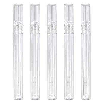 

5 Pieces Transparent Lip Gloss Containers Clear Crystal Lip Glaze Tube Plastic Refillable Bottle Diy Cosmetics 1.6ml
