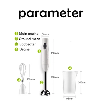 

Baby Electric Food Blender Mixer Kitchen Detachable Stainless Steel Hand Blender Egg Beater Vegetable Stand Blend
