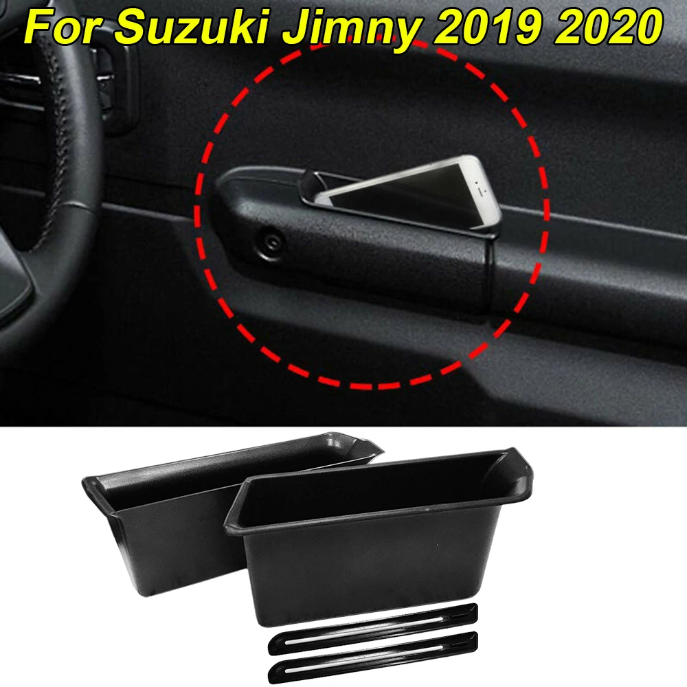 

2pcs Car Armrest Container Door Storage Box Handle Pocket For Suzuki Jimny 2019 2020 Black Auto Door Storage Boxes Accessories