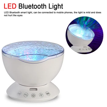 

Ocean Wave Projector LED Night Light with USB Remote Control TF Cards Music Player Speaker Remote Control Marine Projection Lamp