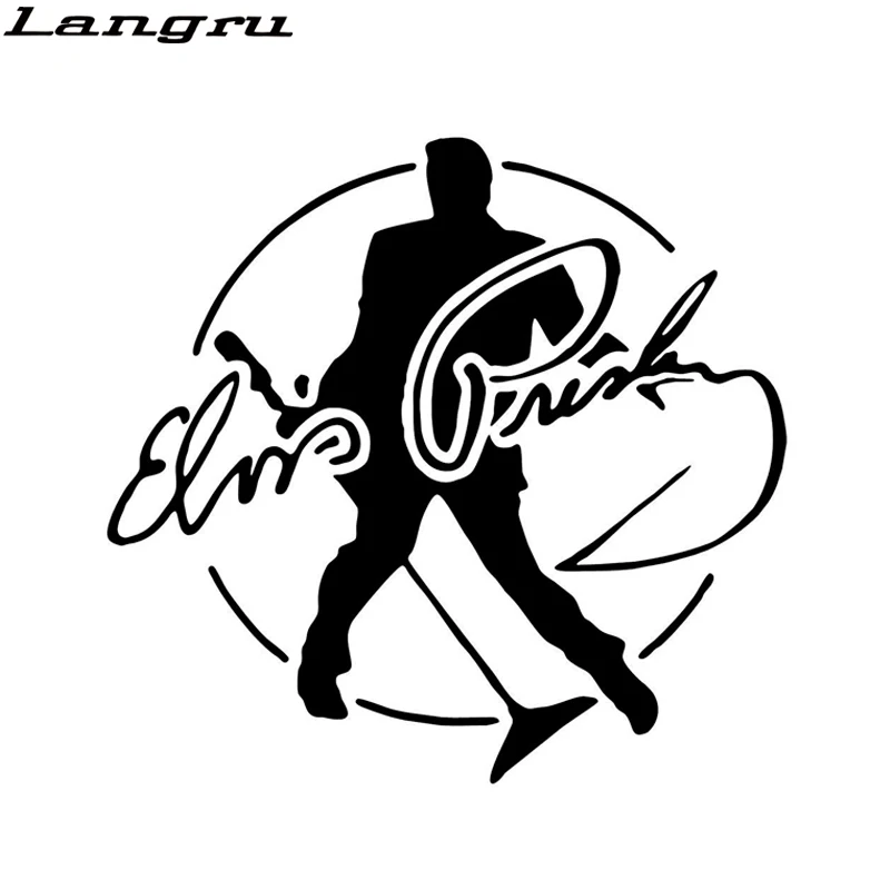 

Langru 15.2cm*14.4cm Elvis Presley Singing Microphone Autograph Vinyl Decal Car Motorcycle Sticker Accessories Jdm