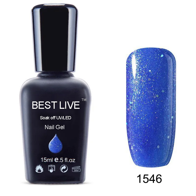 1546 BEST LIVE 15 мл УФ-гель для ногтей замачиваемый Светодиодный УФ-лак для ногтей УФ-гель для ногтей чистый цвет покрытие УФ-гель для ногтей Телесный и розовый#1546-40506 - Цвет: 1546